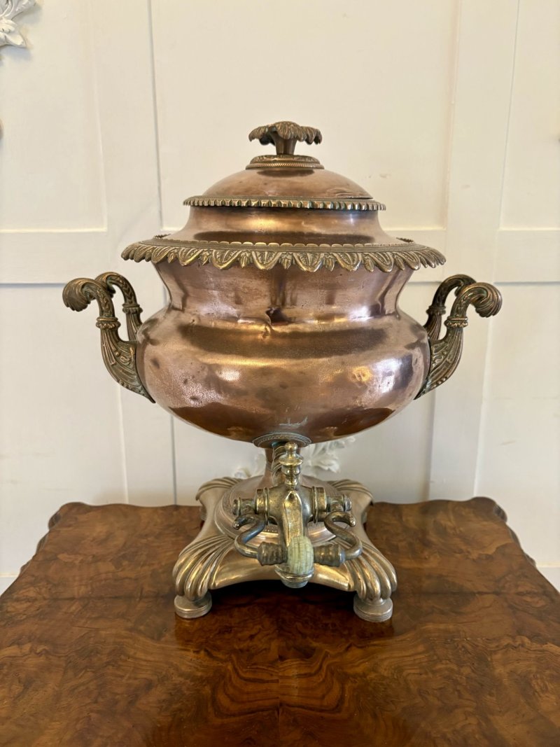 Antique George III Quality Ornate Copper Samovar/Tea Urn